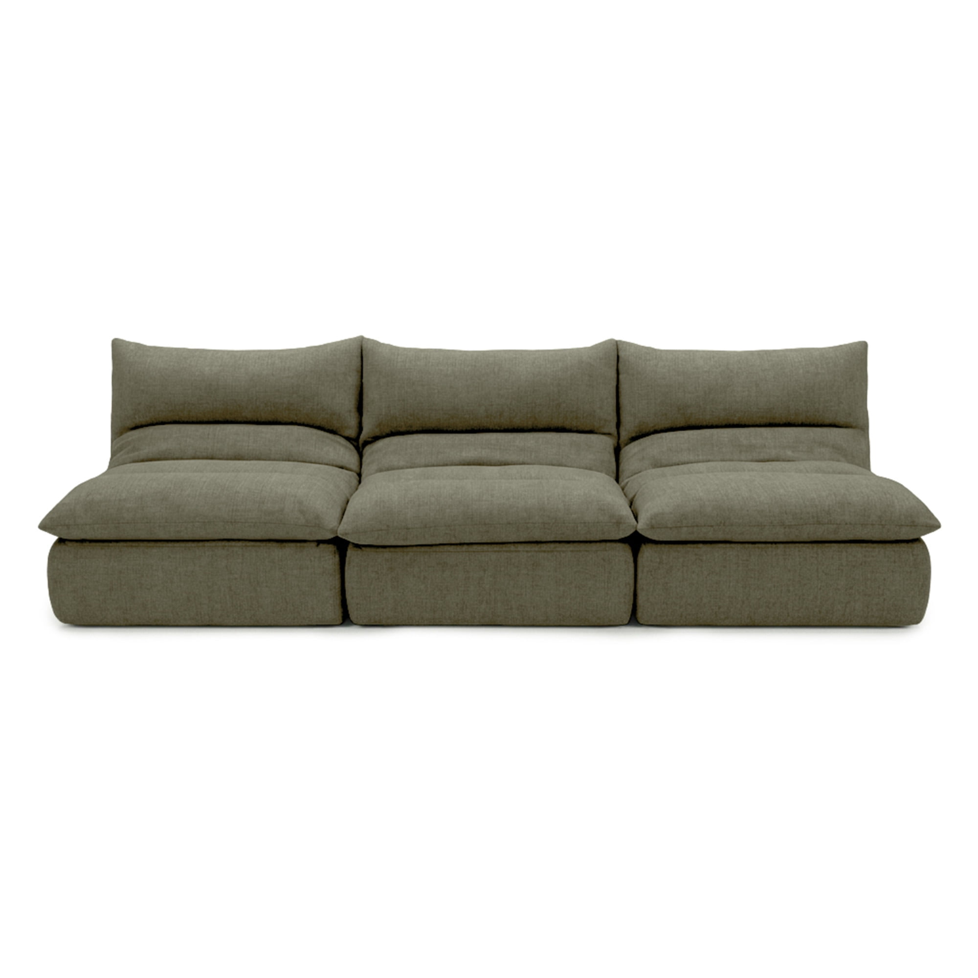 Big Joe Driftscape Modular Sectional Sofa, 3 Piece Loveseat, Olive Green