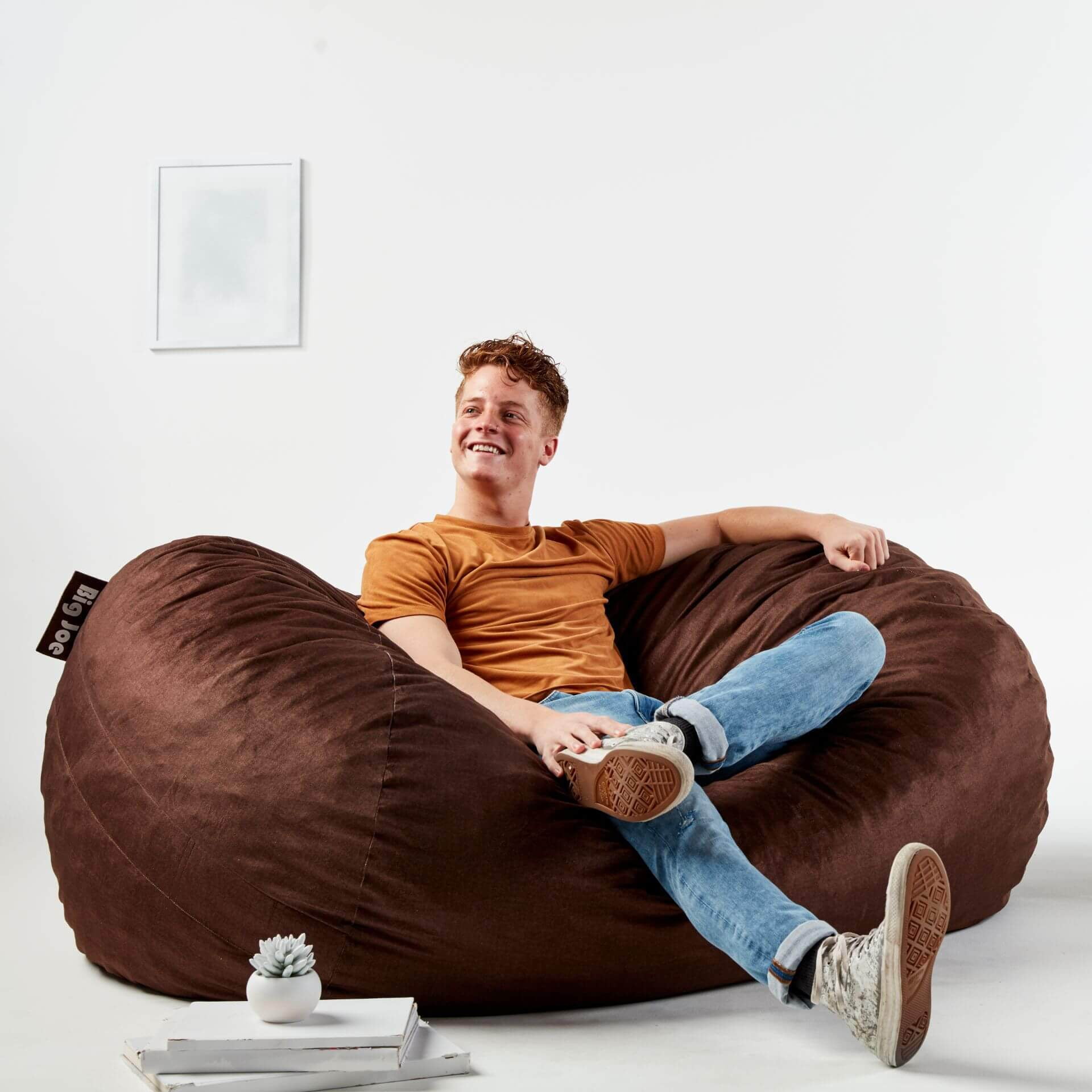 Extra Large Cocoa Polyester Blend Bean Bag Sofa
