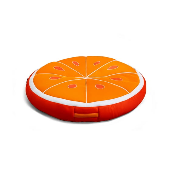 Big Joe Fruit Slice Float No Inflation Needed Pool Lounger, Orange Slice Mesh, Quick Draining Fabric, 4 feet Big