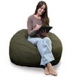 thumbnail image 1 of Big Joe Fuf 4Ft Foam Bean Bag Chair with Removable Cover for Kids, Teens, Forest Green Velveteen, Durable Woven Polyester, 4 foot Large Reading and Gaming Seat, 1 of 6