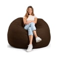 thumbnail image 1 of Big Joe Fuf 5Ft Oversized Cover Only Machine Washable, Cocoa Lenox, Durable Woven Polyester, 5 foot Large Reading and Gaming Seat, 1 of 6