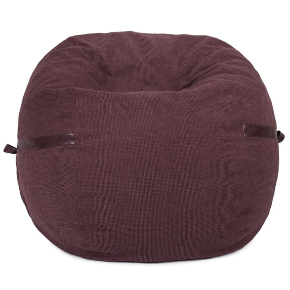 Big Joe Fuf 5Ft Oversized Foam Bean Bag Chair for Kids, Teens, Adults, Merlot Cloudweave, 5 foot Large Reading and Gaming Seat