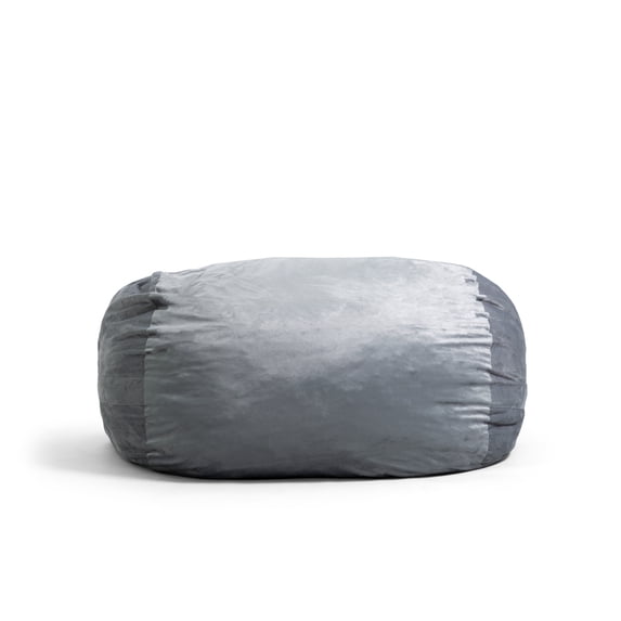 Big Joe Fuf 7Ft Giant Foam Bean Bag Chair, Oversized Couch with Removable Cover for Kids, Teens, Adults, Gray Plush, Soft Polyester, 7 Foot