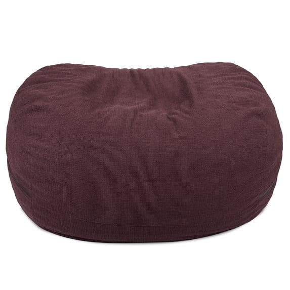 Big Joe Fuf 7Ft Giant Foam Bean Bag Chair, Oversized Couch with Removable Cover for Kids, Teens, Adults, Merlot Cloudweave, 7 Foot