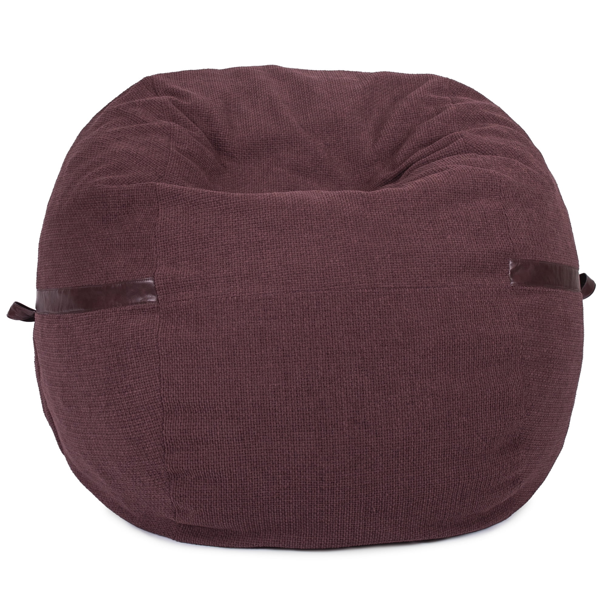 Big Joe Fuf 5Ft Oversized Foam Bean Bag Chair for Kids, Teens, Adults, Merlot Cloudweave, 5 foot Large Reading and Gaming Seat