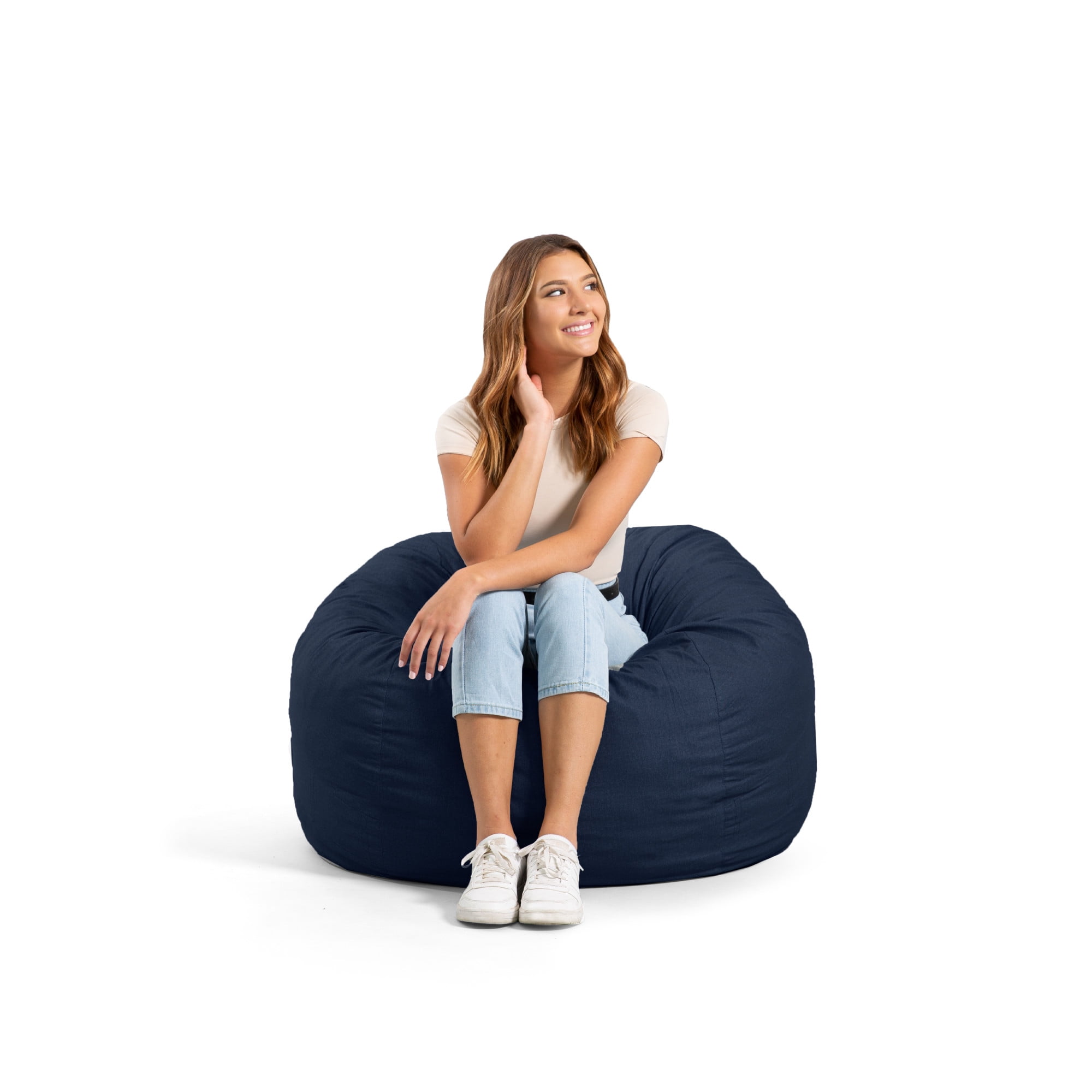 Big Joe Fuf Medium Foam Filled Bean Bag Chair with Removable Cover