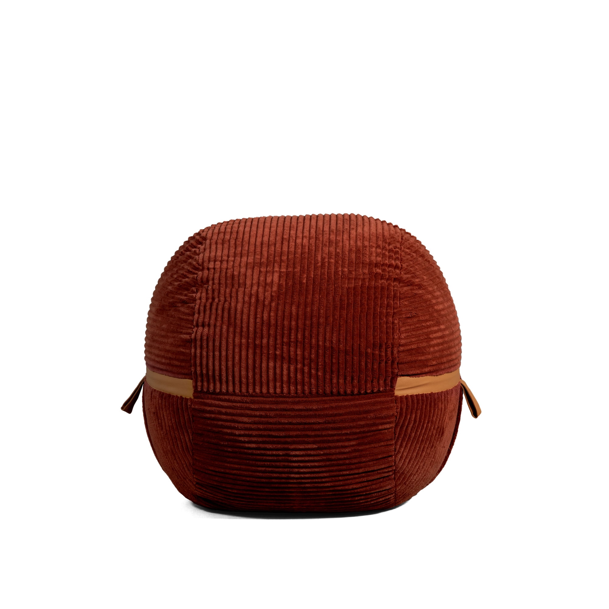 Deep Terracotta Corduroy Bean Bag Chair with Removable Cover