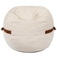 thumbnail image 1 of Big Joe Fuf 4Ft Foam Bean Bag Chair with Removable Cover for Kids, Teens, Sandstone Textured Boucle, 4 foot Large Reading and Gaming Seat, 1 of 9