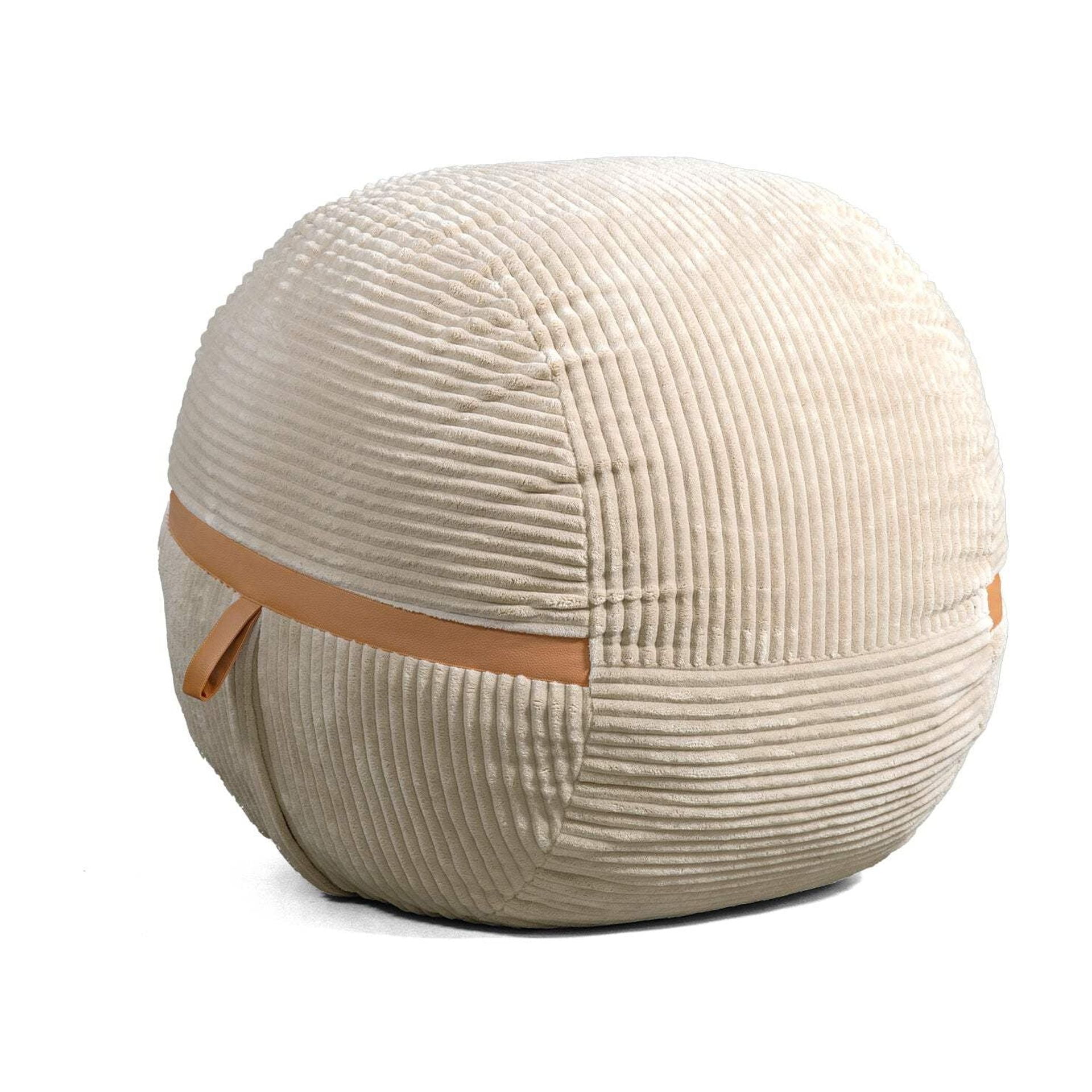 Vanilla Latte Corduroy Bean Bag Chair with Removable Cover