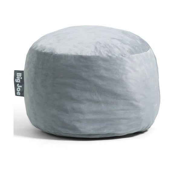 Big Joe Fuf Small Foam Filled Bean Bag Chair, Gray Plush, Soft Polyester, 2 feet