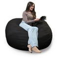 thumbnail image 1 of Big Joe Fuf 7Ft Giant Foam Bean Bag Chair, Oversized Couch with Removable Cover for Kids, Teens, Adults, Onyx Lenox, Durable Woven Polyester, 7 Foot, 1 of 7