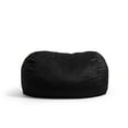 thumbnail image 1 of Big Joe Fuf 6.5Ft Giant Foam Bean Bag Chair, Oversized Couch with Removable Cover for Kids, Teens, Adults, Jet Black Plush, Soft Polyester, 6.5 foot, 1 of 10