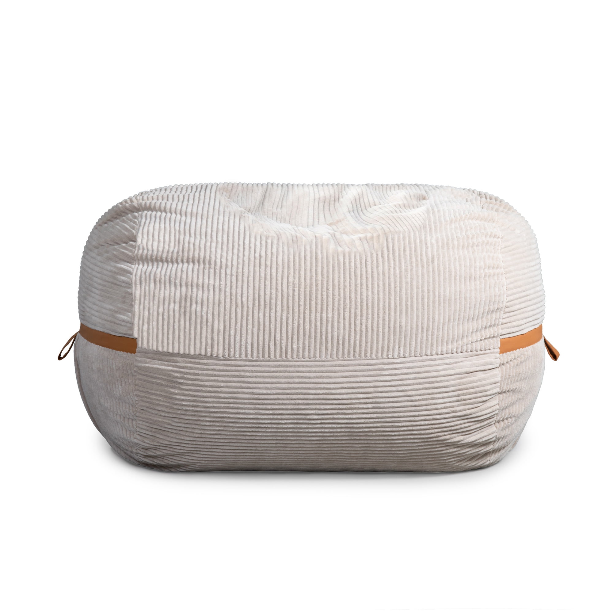 Big Joe Fuf 7Ft Giant Foam Bean Bag Chair, Oversized Couch with Removable Cover for Kids, Teens, Adults, Vanilla Latte Corded Plush, 7 Foot
