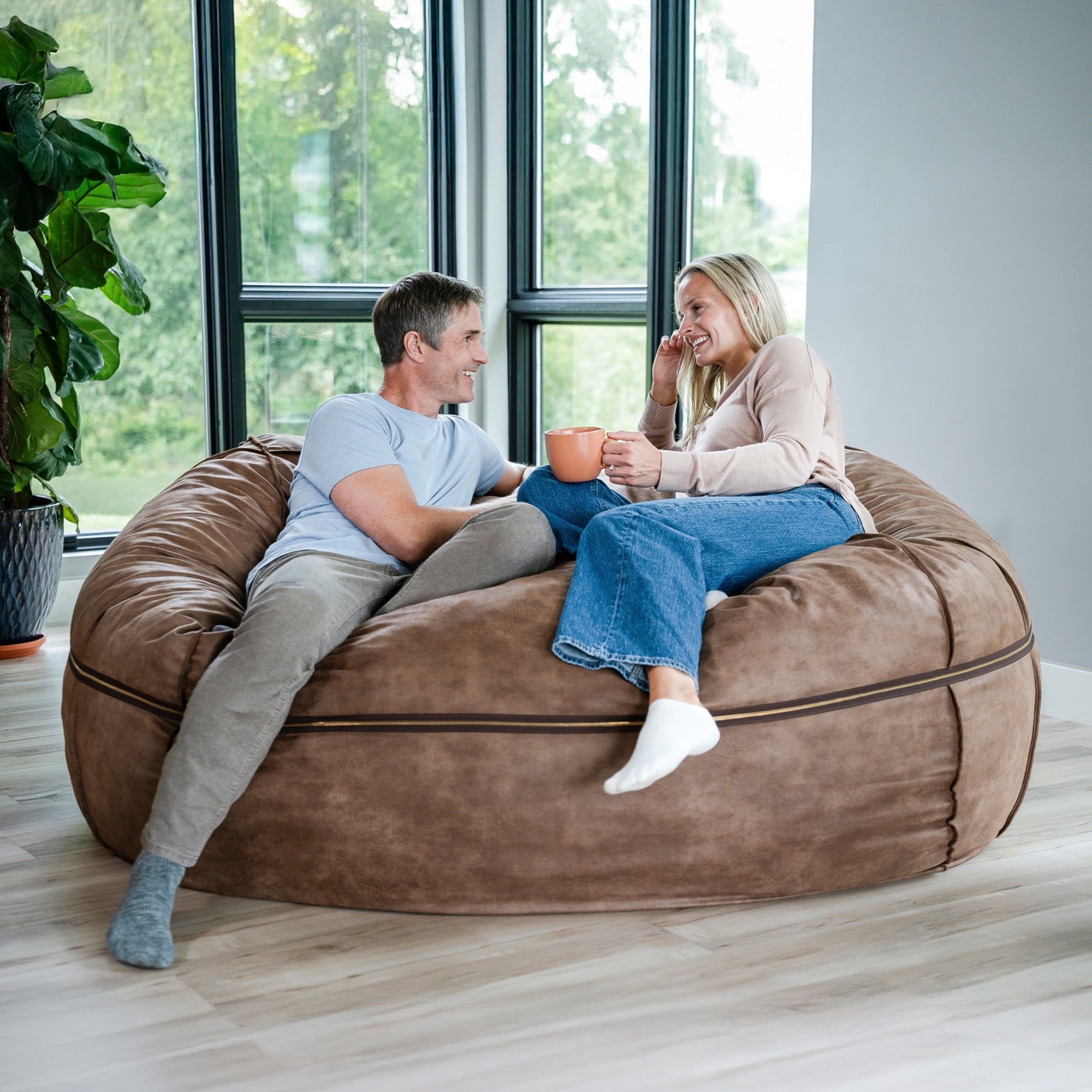 19.99 walmart ソンホ Big Joe Fuf 8Ft Giant Foam Bean Bag Chair, Oversized Couch, Coffee