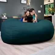 Big Joe Fuf 8Ft Giant Foam Bean Bag Chair, Oversized Couch with Removable Cover for Kids, Teens, Adults, Deep Sea Velveteen, Durable Woven Polyester, 8 Foot