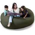thumbnail image 1 of Big Joe Fuf 8Ft Giant Foam Bean Bag Chair, Oversized Couch with Removable Cover for Kids, Teens, Adults, Forest Green Velveteen, Durable Woven Polyester, 8 Foot, 1 of 6