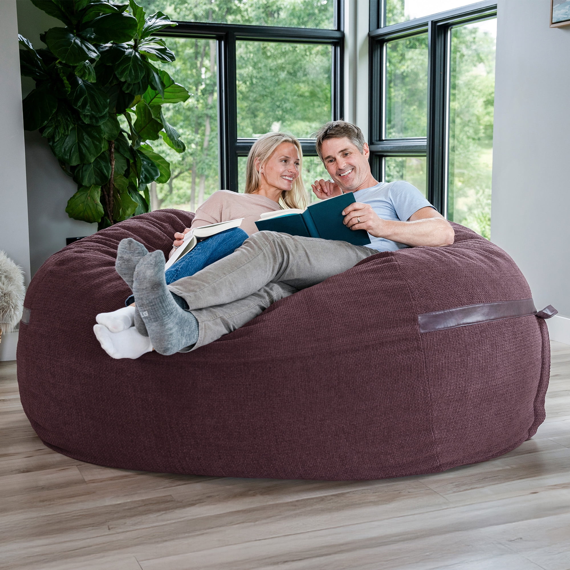 Big Joe Fuf 8Ft Giant Foam Bean Bag Chair, Oversized Couch with