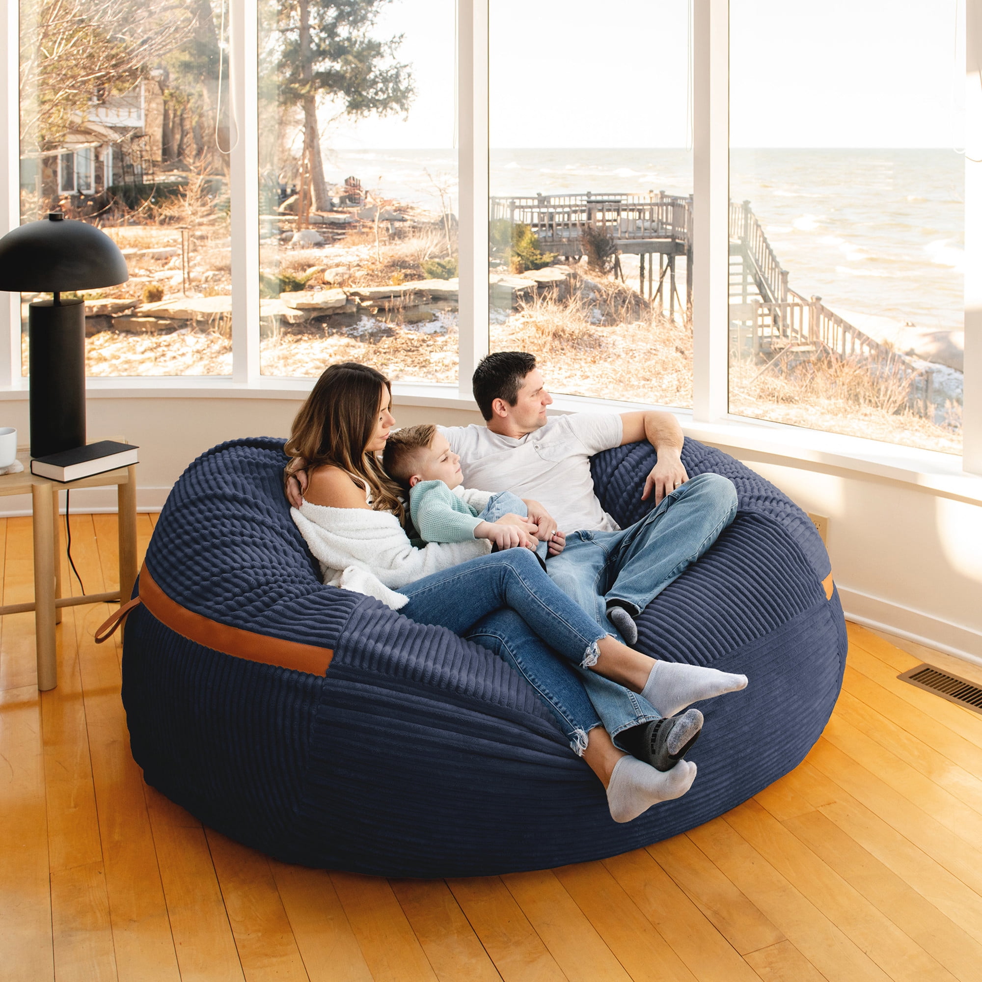 Big Joe Fuf 8Ft Giant Foam Bean Bag Chair, Oversized Couch with