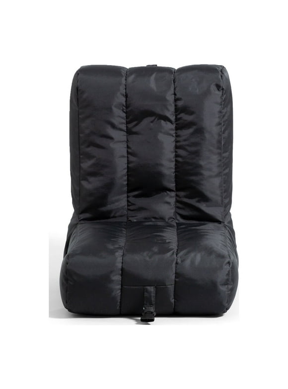 Big Joe Grab & Go Travel Bean Bag Chair, Black SmartMax, Durable Polyester Nylon Blend, 1.5 feet