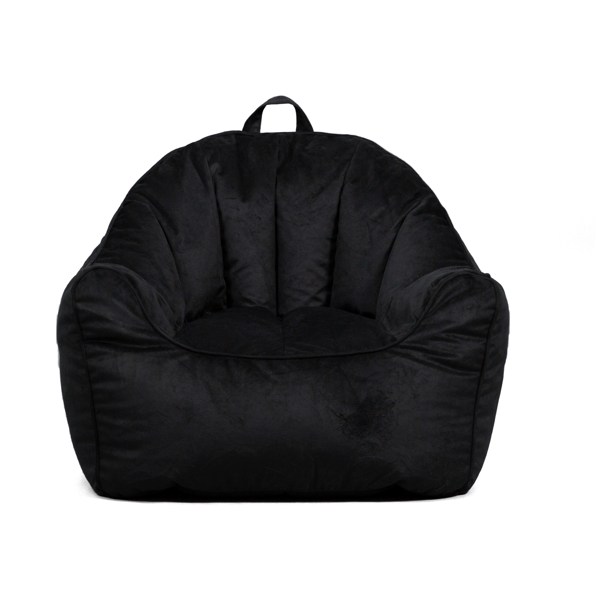 Big Joe Hug Bean Bag Chair, Black Plush, Soft Polyester, 3 feet - image 1 of 8