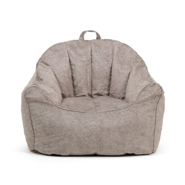 Big Joe Hug Bean Bag Chair, Gray Hyde, Faux Polyester Blend, Kids/Teens, 3 feet