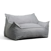 Big Joe Imperial Fufton Foam Beanbag Chair Sofa with Washable Cover, Gray