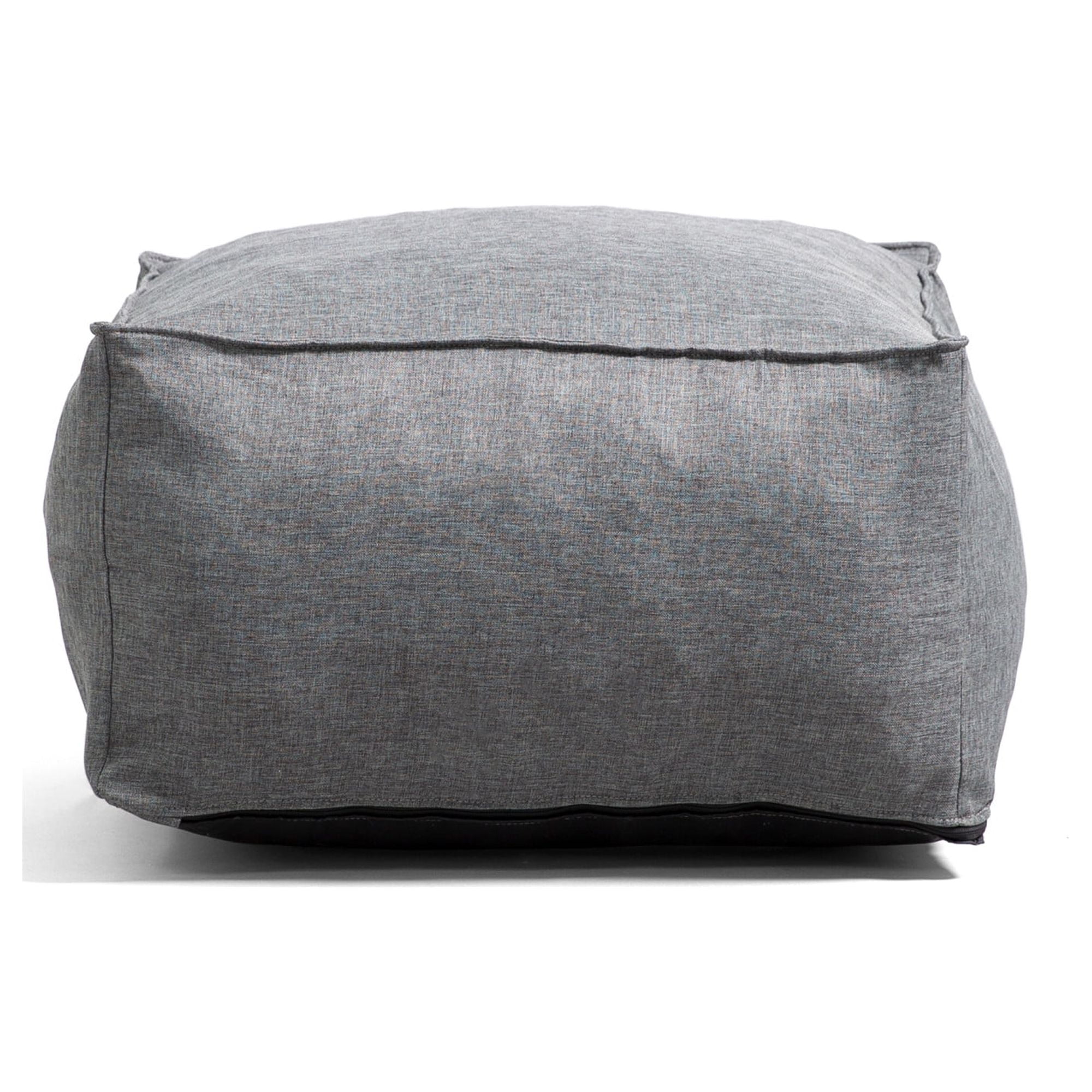 Gray Polyester Foam Filled Ottoman Pouf