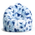 thumbnail image 1 of Big Joe Joey Bean Bag Chair for Kids/Teens, 2.5 ft Plushie Lounge Chair, Soft & Lightweight, Indigo Tie Dye, 1 of 7