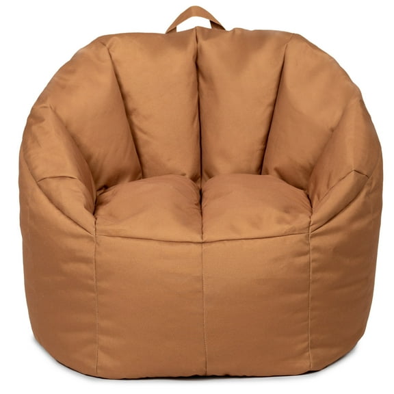 Big Joe Joey Large Bean Bag Chair in Honey Oak Canvas, All Ages, Canvas with On-The-Go Handle