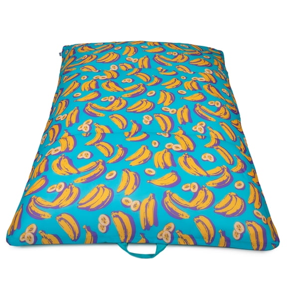 Big Joe Lagoon Lounger No Inflation Needed Pool Float, Banana Pop Double Sided Mesh, Quick Draining Fabric, 5 feet Giant