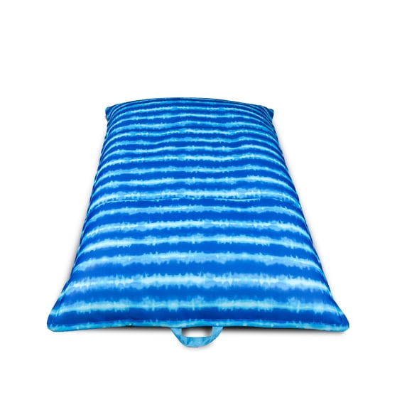 Big Joe Lagoon Lounger No Inflation Needed Pool Float, Ripple Blue Double Sided Mesh, Quick Draining Fabric, 5 feet Giant