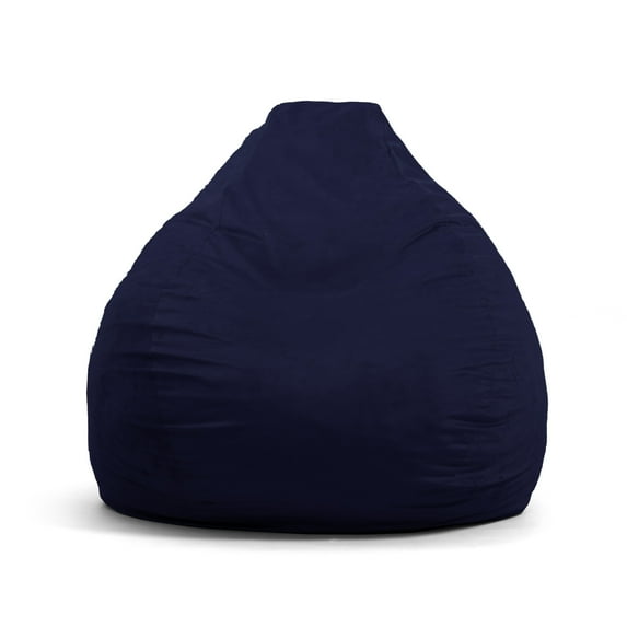 Big Joe Lotus Foam Filled Teardrop Bean Bag Chair with Removable Cover, Navy Plush, Soft Polyester, 4 feet Big
