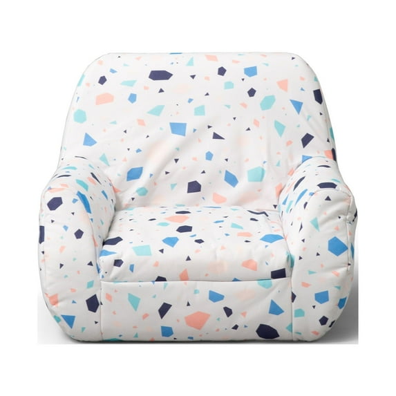 Big Joe Mid Mod Lightweight Molded Structured Chair, Dolce Terrazzo Lenox, Durable Woven Polyester, 2 feet
