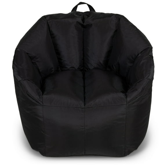 Big Joe Milano Bean Bag Chair for Kids, Teens, Adults, Durable Easy-Clean Black Smartmax, Nylon Polyester Blend, Lightweight Seat for Reading Nook and Gaming, 2.5 foot Refillable