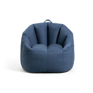 Big Joe Milano Bean Bag Chair, Gray Plush, 2.5ft & Bean Refill 2Pk  Polystyrene Beans for Bean Bags or Crafts, 100 Liters per Bag