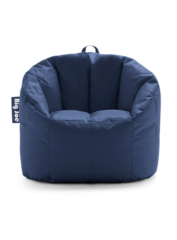 Big Joe Milano Bean Bag Chair, Navy Smartmax, Durable Polyester Nylon Blend, 2.5 feet
