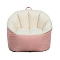 Big Joe Milano Bean Bag Chair, Oat Sherpa and Desert Rose, Vegan Suede