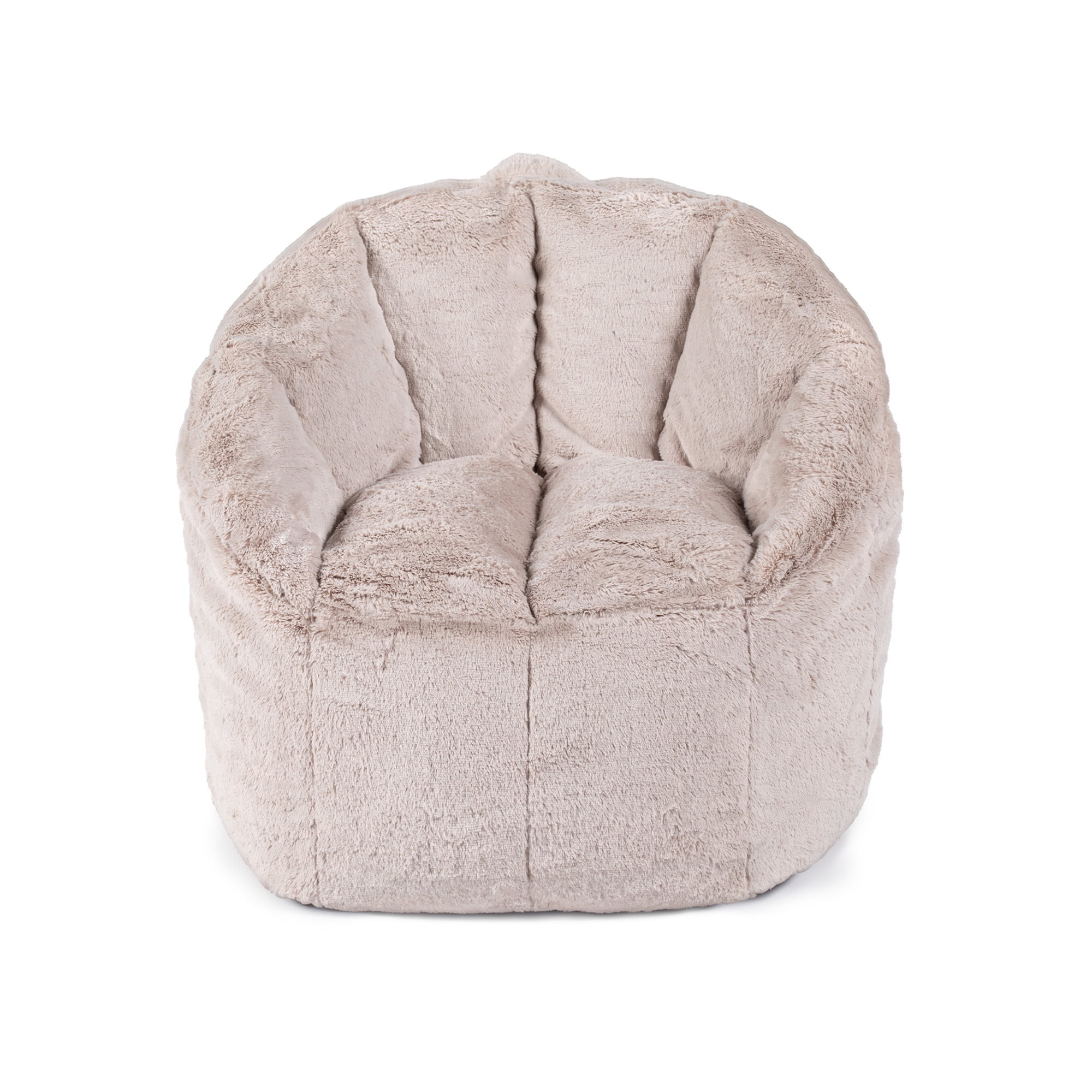 Big Joe Milano Bean Bag Chair for Kids, Teens, Adults, Ultra-Soft Taupe Plushie Polyester Blend, Lightweight Seat for Reading Nook and Gaming, 2.5 foot Refillable