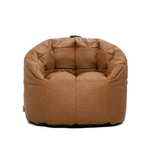 Big Joe Milano Bean Bag Chair with Vibe, Caramel Montana Leather