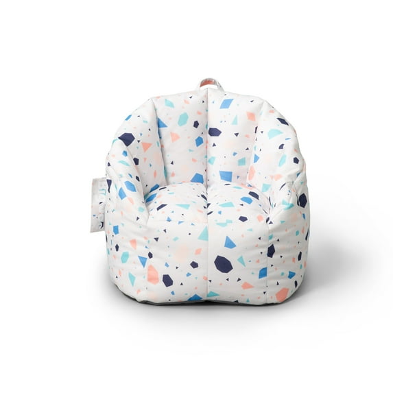 Big Joe Milano Child-Sized Bean Bag Chair for Kids Bedroom and Reading Nook, Dolce Terazzo Lenox, Durable Easy-Clean Woven Polyester, Refillable