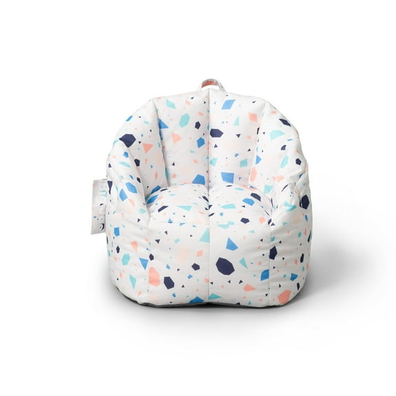 Big Joe Milano Child-Sized Bean Bag Chair for Kids Bedroom and Reading Nook, Dolce Terazzo Lenox, Durable Easy-Clean Woven Polyester, Refillable