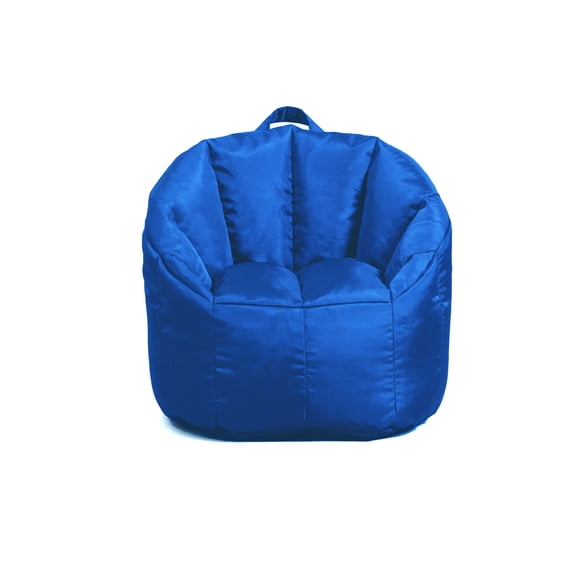 Big Joe Milano Child-Sized Bean Bag Chair for Kids Bedroom and Reading Nook, Sapphire, Durable Easy-Clean Polyester Nylon Blend, Refillable