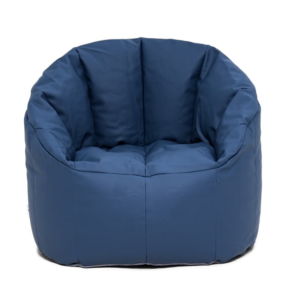Big Joe Milano Outdoor Weatherproof Bean Bag Chair for Kids, Teens, Adults, Navy Marine Vinyl, UV Protected Weather Resistant Fabric, Lightweight Patio Reading Seat, 2.5 foot Refillable