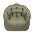 thumbnail image 1 of Big Joe Milano w/ Vibe Vibrating Massage Bean Bag Chair for Kids, Teens, Adults, Olive Green, Vegan Leather, Lightweight Seat for Reading Nook and Gaming 2.5 foot Refillable, 1 of 9
