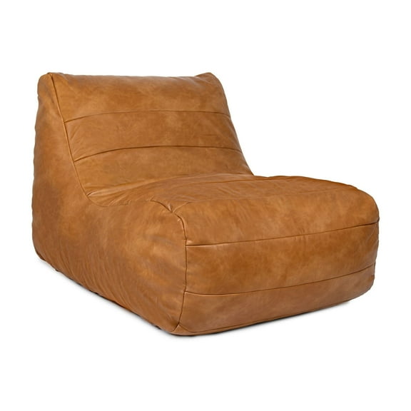 Big Joe Modora Bean Bag Lounger for Adults and Teens, Living Room and Gaming Seat, Copper Harbor Vegan Leather, Chair Only