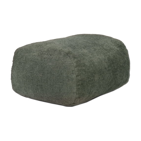 Big Joe Modora Bean Bag Lounger, Living Room and Gaming Seat, Heather Green Soft Boucle, Ottoman Only