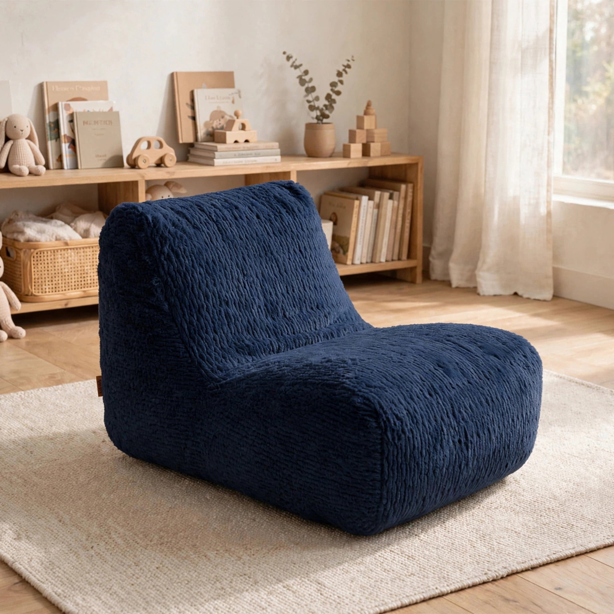 Big Joe Modora Kids Bean Bag Lounger, Starry Night Featherridge Fabric