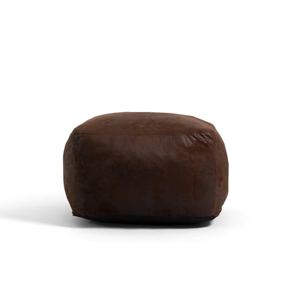 Big Joe Nestle Bean Bag Chair Ottoman, Espresso Blazer, Vegan Leather