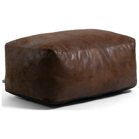 Big Joe Nestle Bean Bag Sofa Ottoman, Espresso Blazer, Vegan Leather