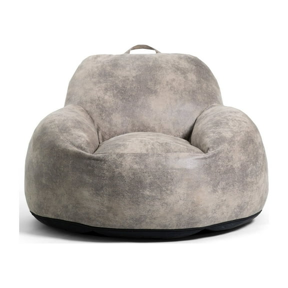 Big Joe Nestle Large Bean Bag Chair, Cement Blazer, Vegan Leather, 4 Feet